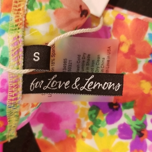 💕FOR LOVE AND LEMONS Yasmin String Bikini Bottom Watercolor Floral Print S NWT - Picture 12 of 13
